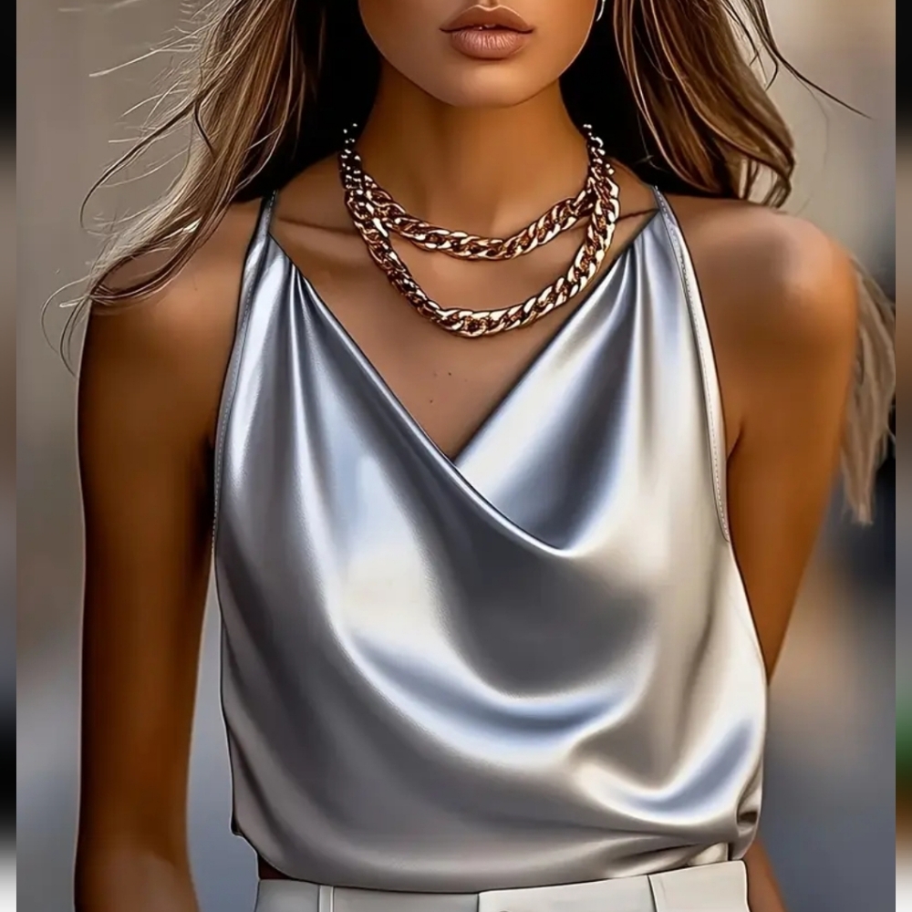Elegant and Fashionable Women's Sleeveless Solid Color Camisole Top